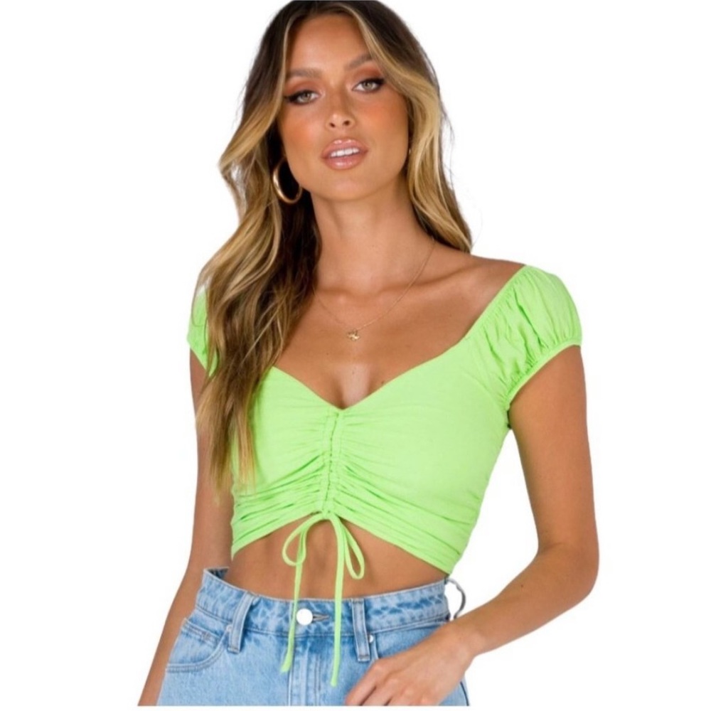 NWOT The Darshan Top in Lime - Sz US 6